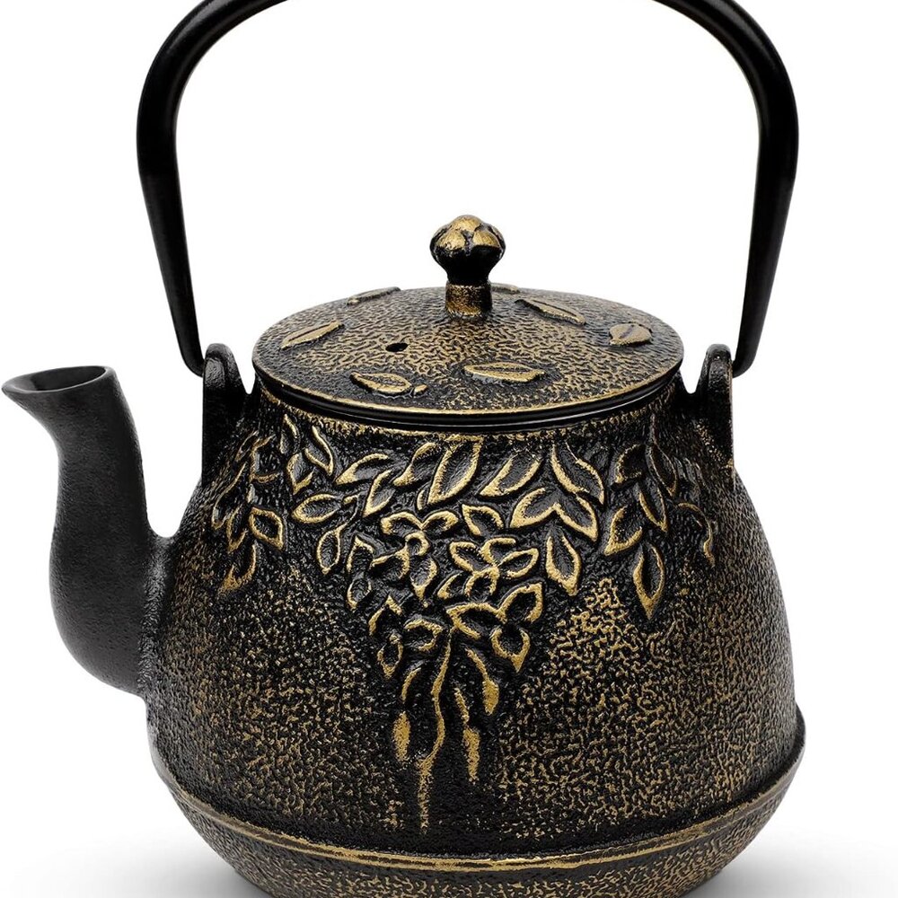 New Japanese Cast Iron Tea Pot for Stove Top, Cast Iron Teapot Humidifier